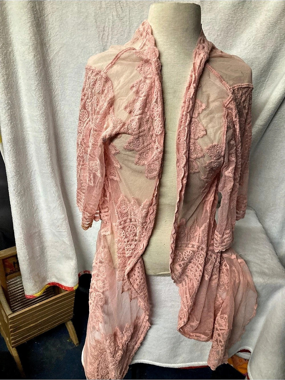 Rachel Zoe Floral Lace Duster in Pink Like New